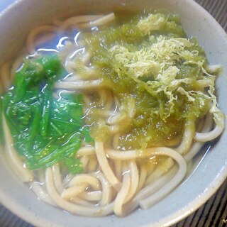 とろろと青菜の簡単蕎麦